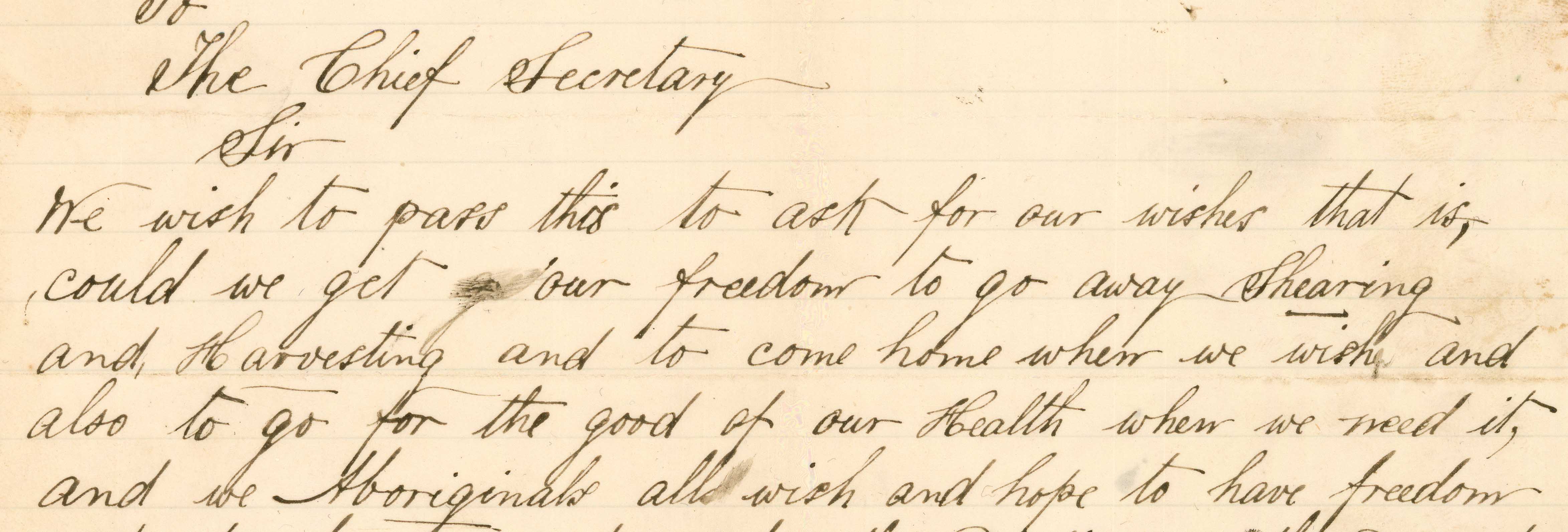 Letter from william Barak Letter, VPRS 3992/P0 Unit 145 Item E9263 An image of a handwritten letter