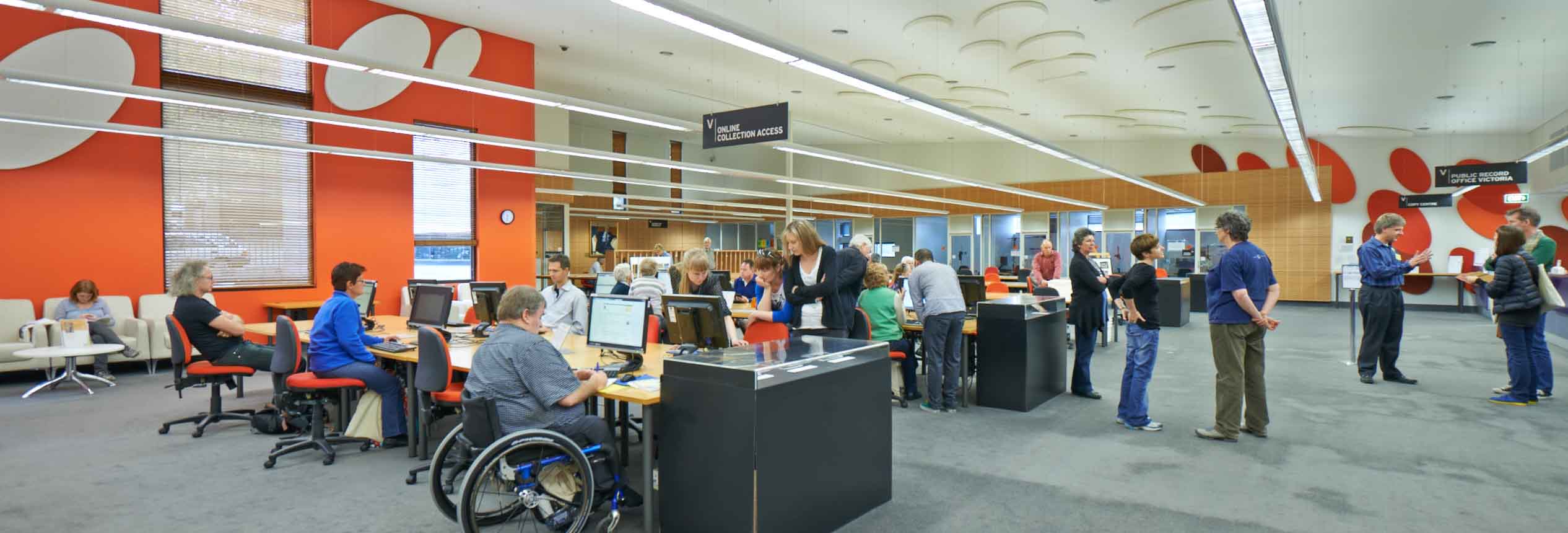 The Reading Room at PROV People using the reading room at PROV