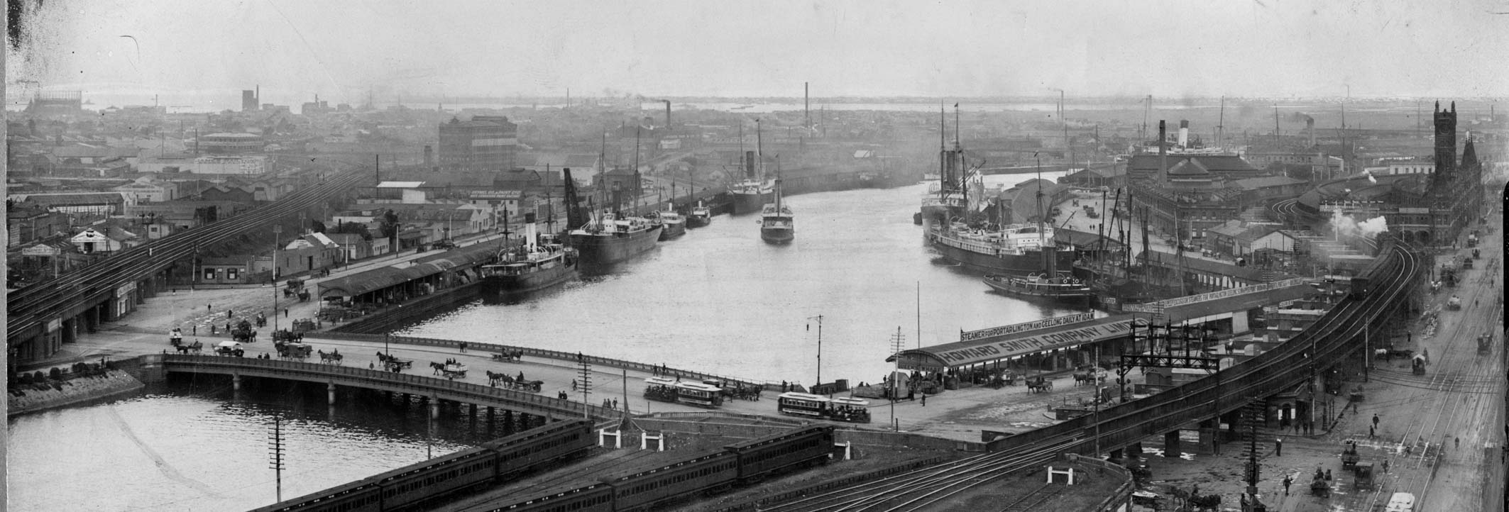 Black and white photo of a river port, VPRS 8362/P1 Unit 5 Black and white photo of a river port