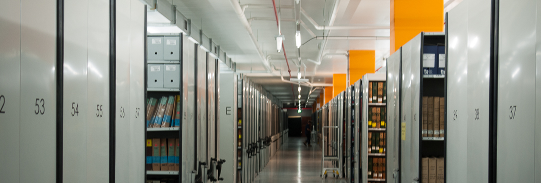 A view of the repository at PROV An image of a record keeping repository