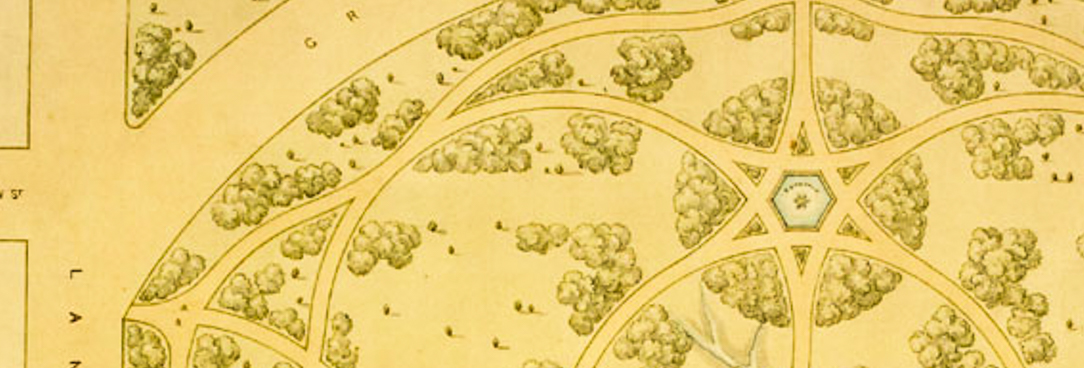 Fitzroy Gardens by Edward La Trobe Bateman, 1857, VPRS 8168 P2 Unit 3489 A drawing of the Fitzroy Gardens by Edward La Trobe Bateman