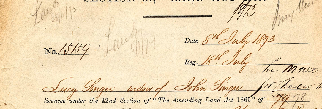 Lucy's application to purchase the Lynchfield allotment. Forms like this one were used to record the process of granting permission to purchase or 'alienate' Crown land. PROV, VPRS 627/P0 Land Selection Files, Unit 174, Item 15159/31 An image of Lucy's application to purchase the Lynchfield allotment