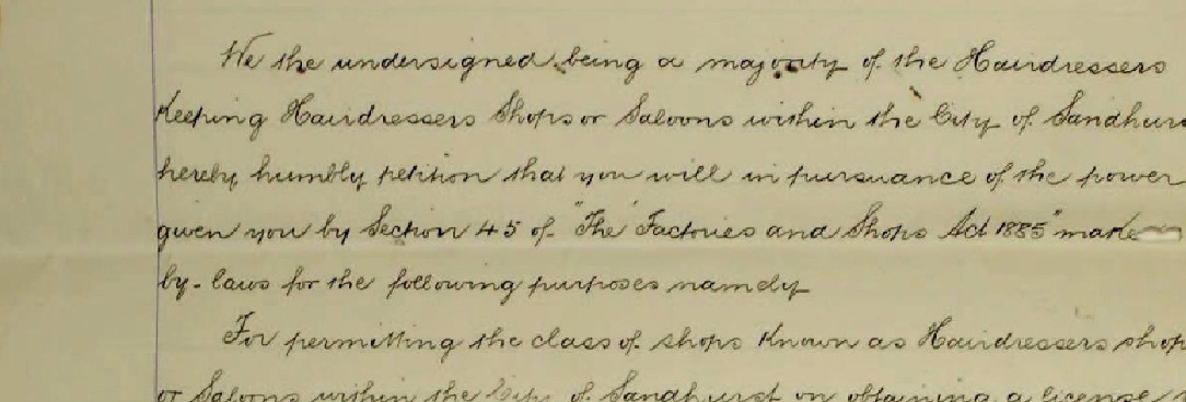 Petition Bye-Law for permitting hairdressers shops to be kept open Petition Bye-Law for permitting hairdressers shops to be kept open