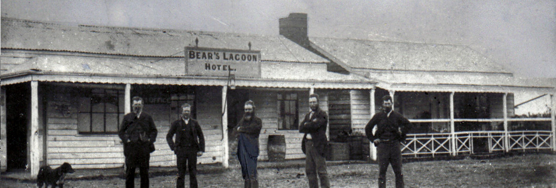 Bears Lagoon Hotel Black and white photograph of Bears Lagoon Hotel