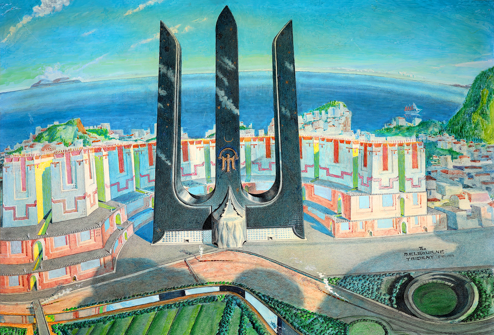 Drawing of The Melbourne Trident by Stanislav Szukalski