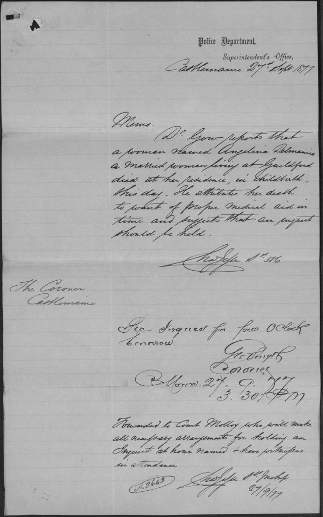 Police report from inquest