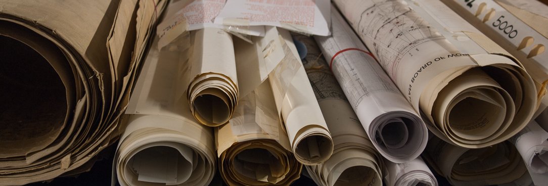 Collection Photograph various rolled up maps