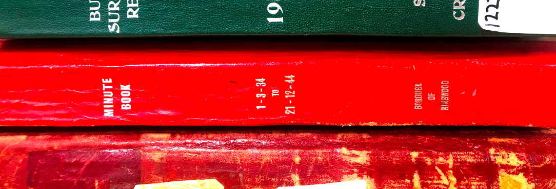 Multiple volumes from the Maroondah City Council colour book spines
