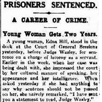 a newspaper article about Edna being in court