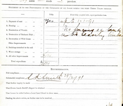 Detail of Statement of Performance cover sheet