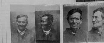 Page from the prison register showing photograph and details for James Ah Oun