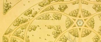 A drawing of the Fitzroy Gardens by Edward La Trobe Bateman