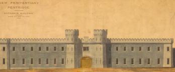 Watercolour drawing, plan of Pentridge Prison