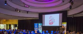 A photo of the victorian community history awards venue with audience