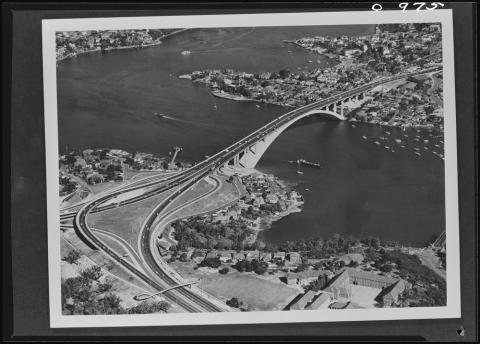 aerial view of bridge