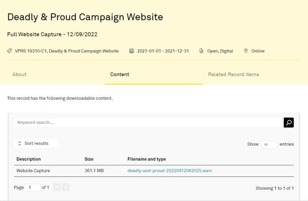 screen shot of the yellow download screen